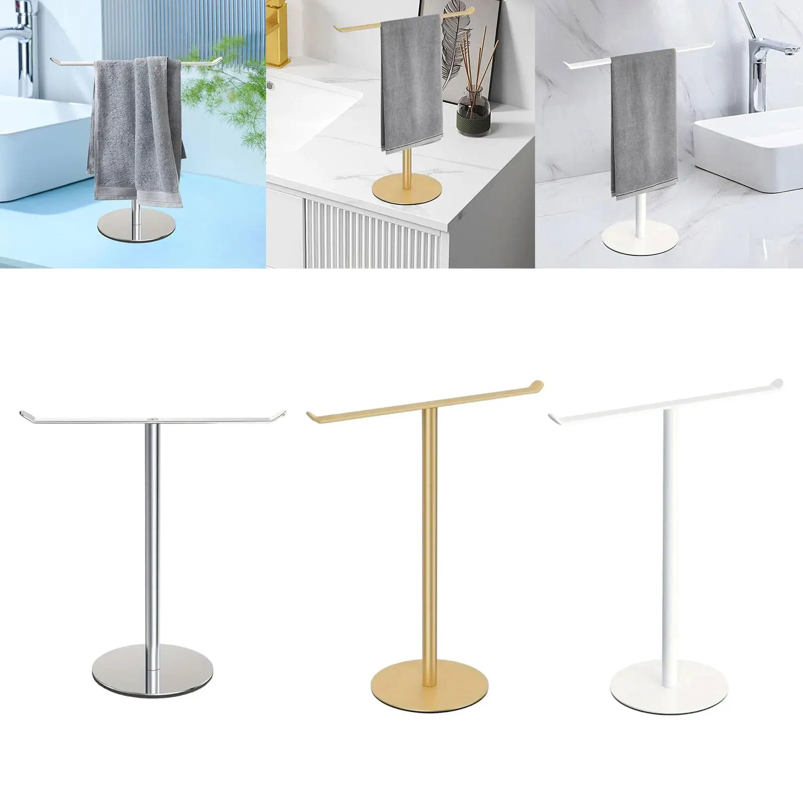 

Hand Towel Rack Stainless Steel Towel Stand for Vanity Dorm Toilet