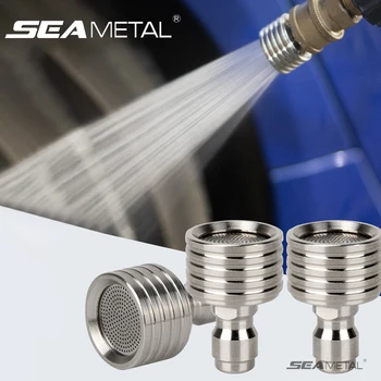SEAMETAL 고압 물총 인터페이스 세척 깍지, 1/4 빠른 연결 세차 분무기, 스테인레스 스틸 샤워 블레이드, 0.4mm