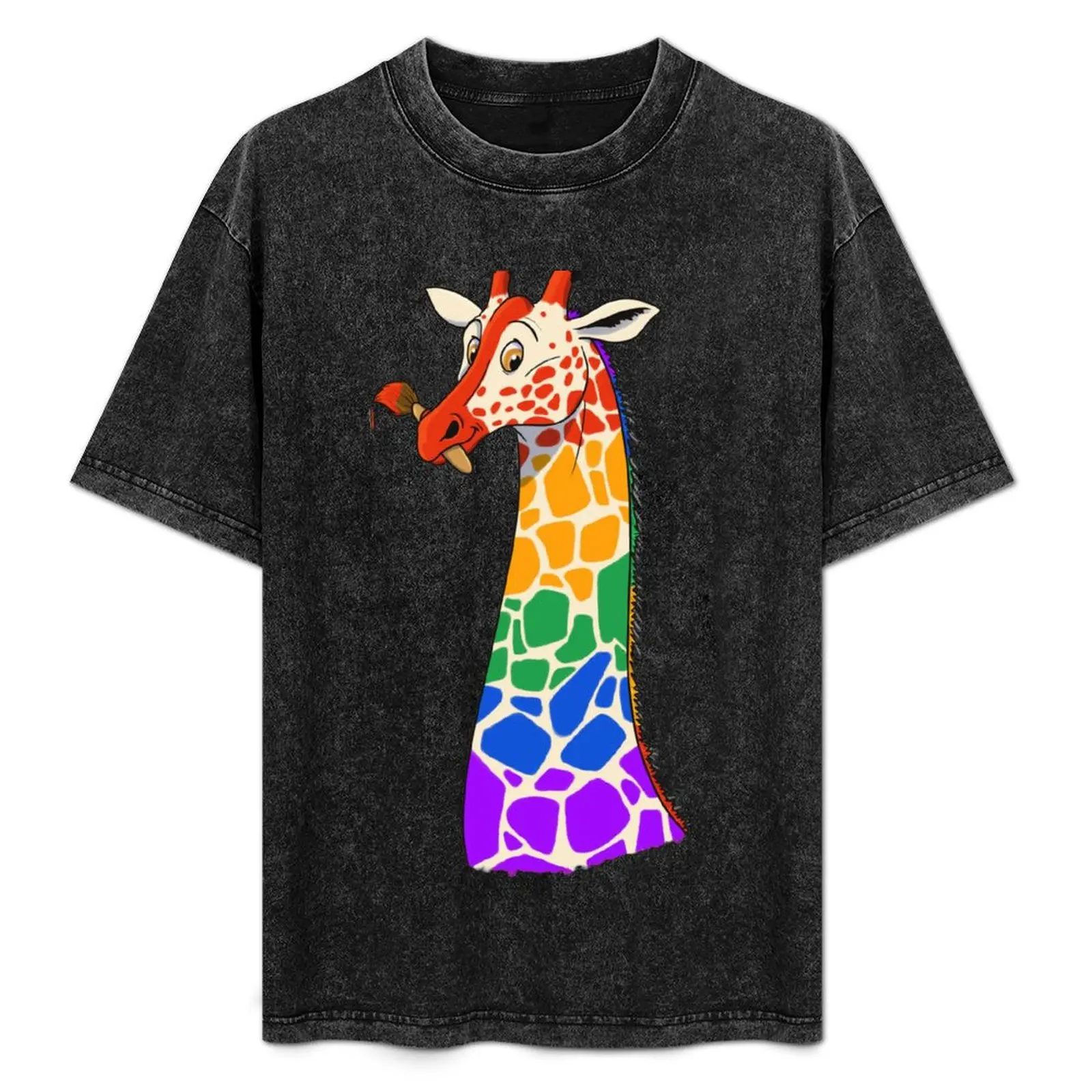 

Painted Giraffe T-Shirt Classic Basic Casual T-Shirt