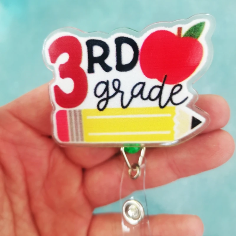 stock teacher brooch pencil badge back to school pins chancho 1st 5st grade school badge