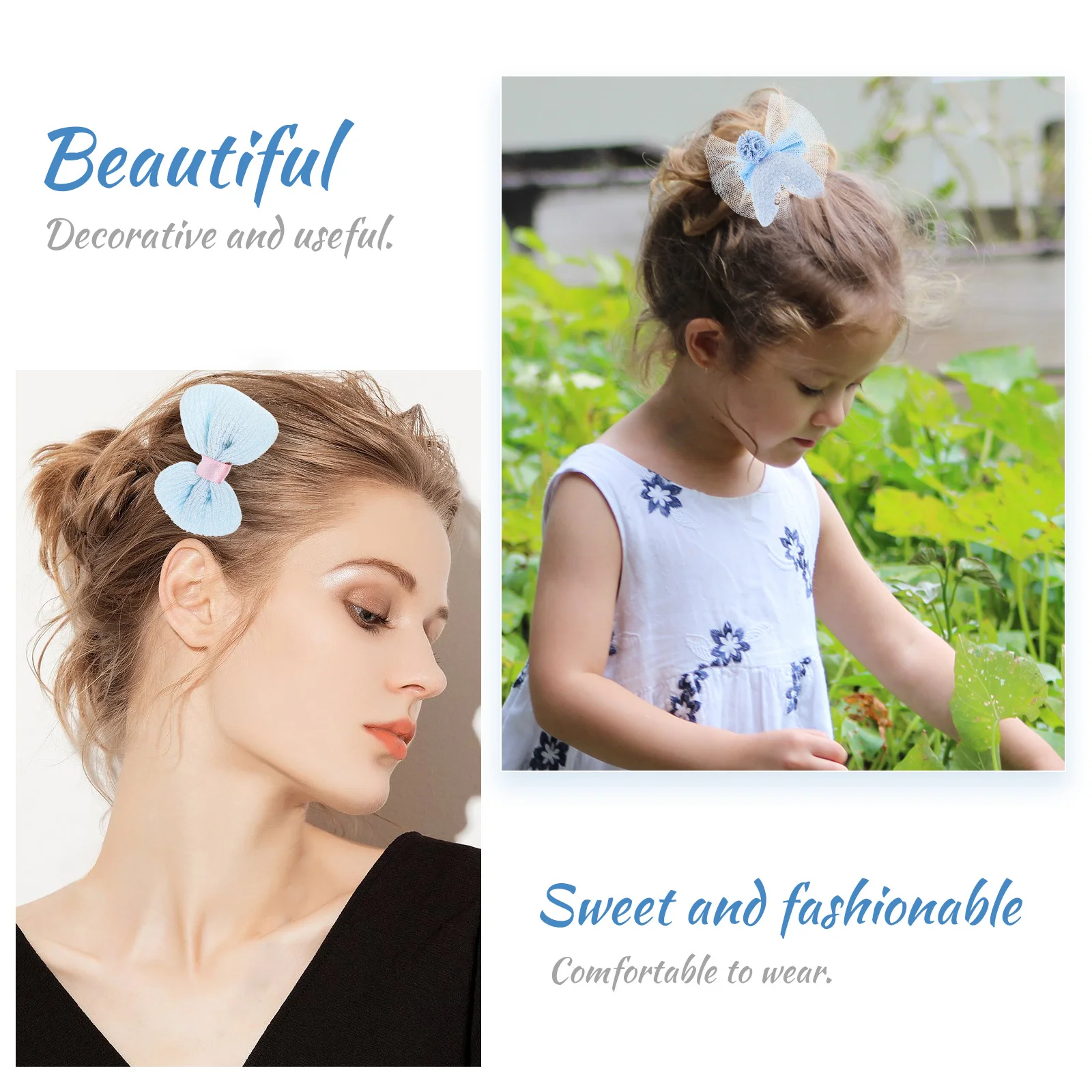 

8Pcs Rabbit Ear Bow Hair Clips Cute Flower Barrettes for Party Accessories Rabbit Ear Bow Hair Clips