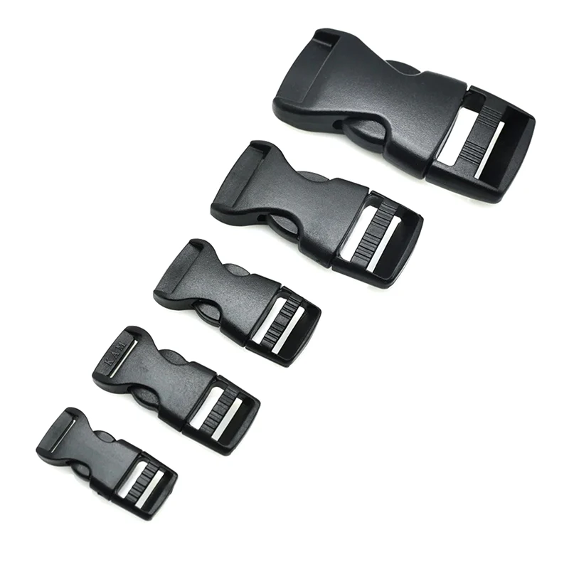 

10Pcs/Pack Plastic Contoured Curved Side Release Buckles For Bracelet Backpack Strap Webbing 10mm 15mm 20mm 25mm