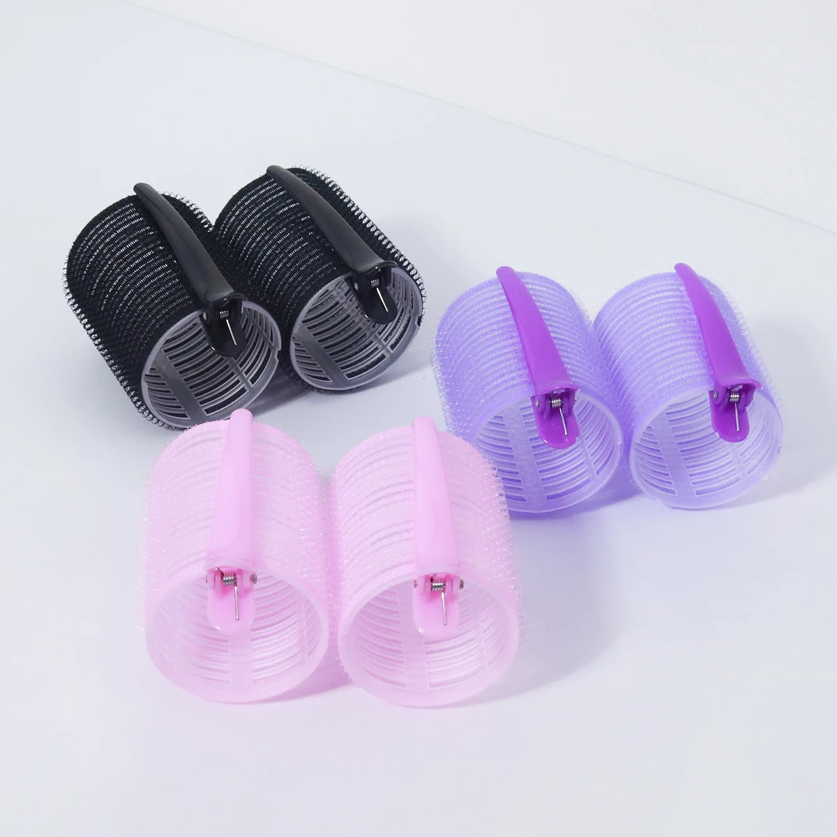 4pcs/Set Curling Iron Set 2pcs Non Thermal Self Grip Curling Iron 2-Piece Hair Clip DIY Hair Tool Set