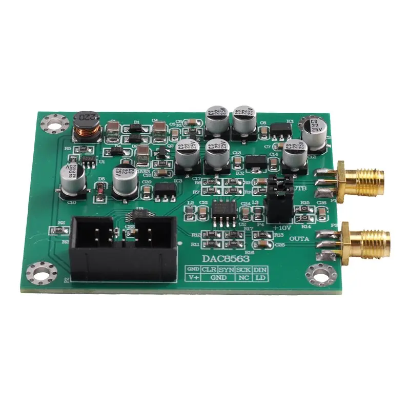 A02F-For DAC Module DAC8563 16-Bit Digital Analog Converter Adjustable Positive Negative Voltage Acquisition Demo Board