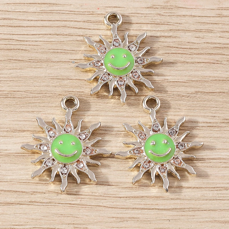 Tusember 10 Stück Bunte Strass-Kristall-Sonnenanhänger für Ohrringe, Halsketten, Handgemachter Modeschmuck, Zubehör – Detail 3