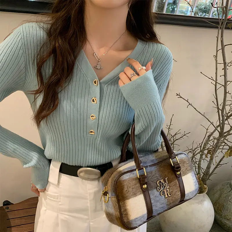 

Ele Blue Knitted Base irt Women's Faionable Body ape Highlighting High End White Clothing Polyester Fiber Ciwalk ...