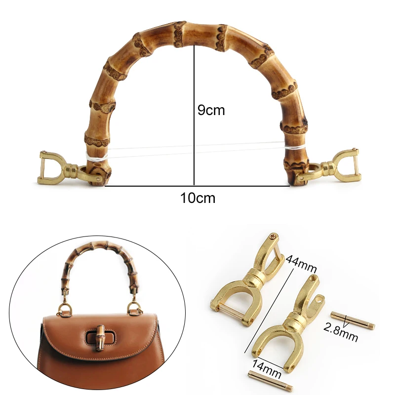 10x9/12x10/13x12/15x13CM U Shape Bamboo Bag Handles For Women Handbag Woven Bag Handle With Link Buckles Handcrafted Accessories