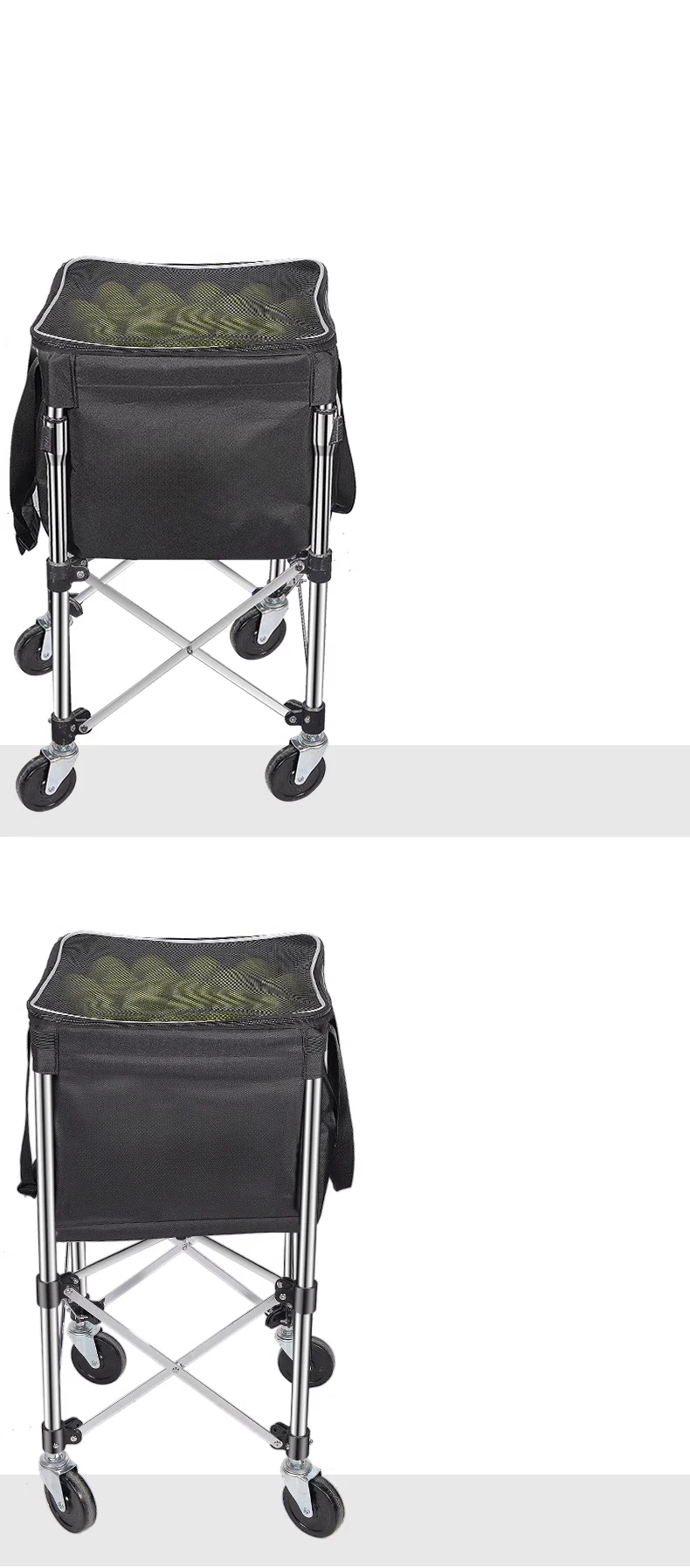 Heavy-duty 3-set tennis torso folding tennis cart training essential equipment for tennis players