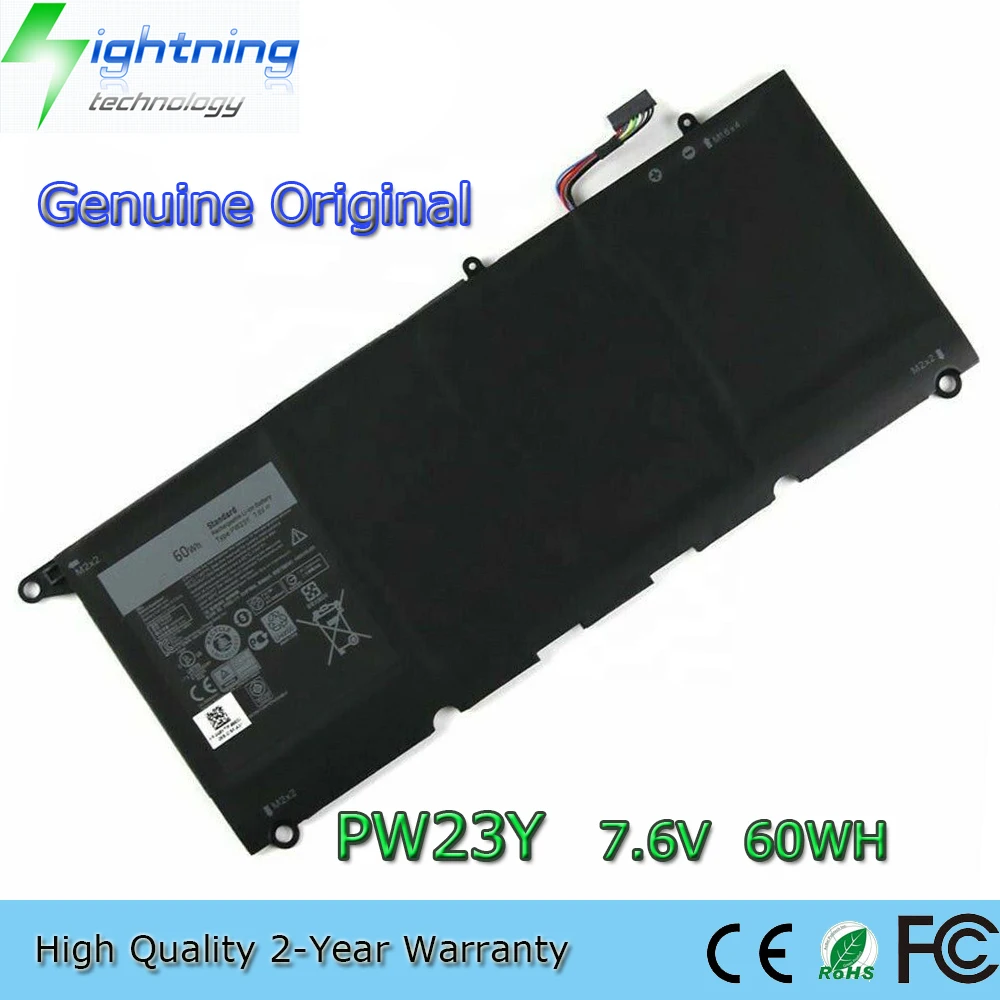 Brandnew Genuíno Original Pw23y 7.6v 60wh Bateria do Portátil para Dell Xps 13 9360 13-9360-d1605t D1505g Rnp72 Tp1gt