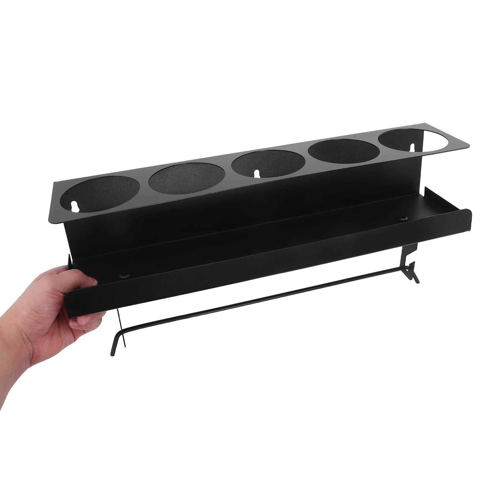 

1 Set Heavy Duty Metal Wall Mounted Storage Rack 5 Slots Garage Shelf Organizer For Spray Cans Spice Bottles Paper Towel Holder