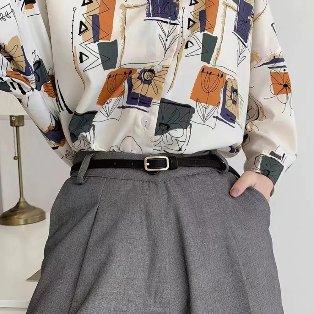 Трендовый роскошный дизайн, ремень из искусственной кожи, универсальный повседневный пояс с пряжкой, тонкие ремни в стиле ретро