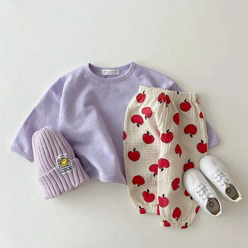 

2023 New Solid Baby Long Sleeve T Shirts Candy Color Baby Casual Sweatshirt Autumn Boys And Girls Cotton Tops Infant Tee 9M-3T