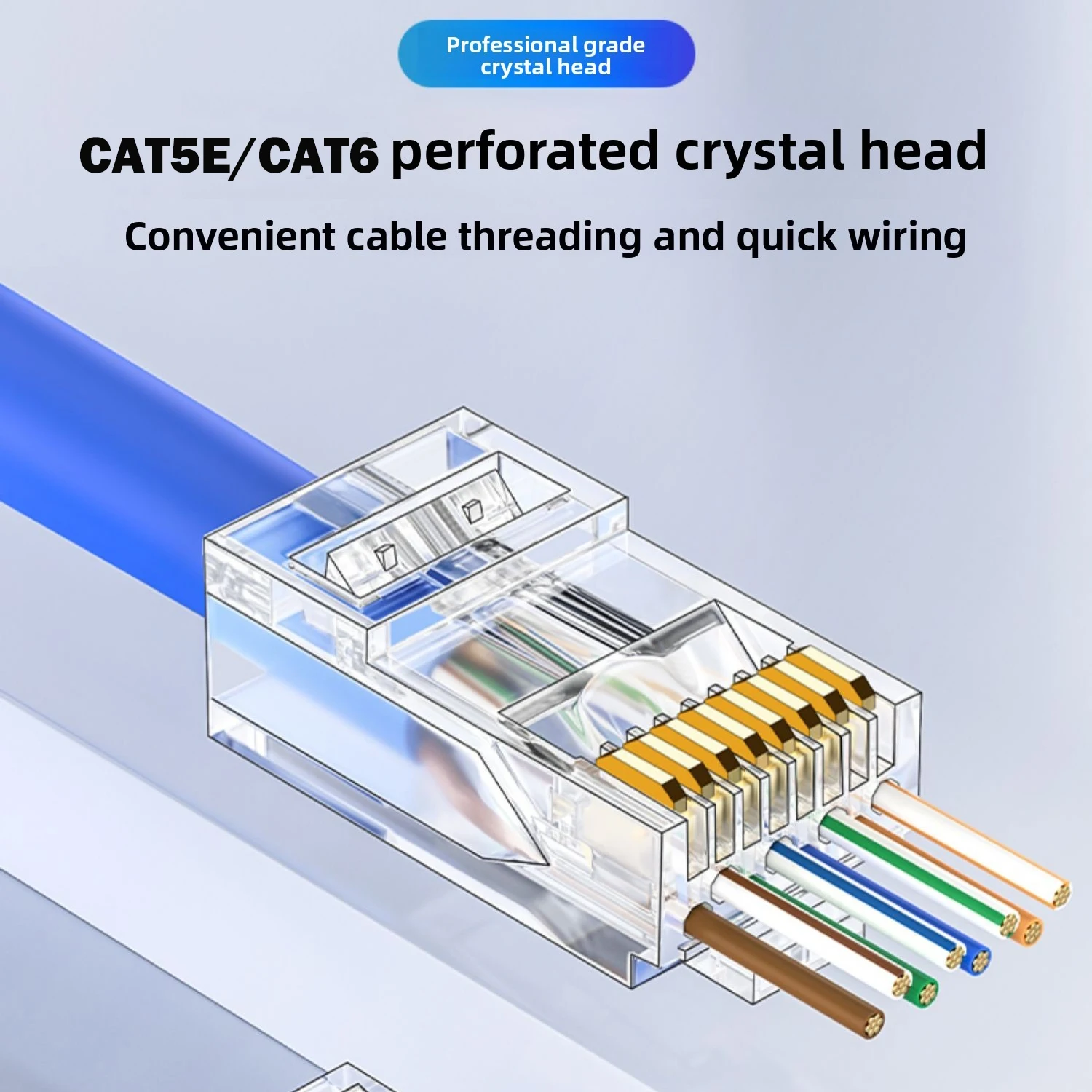 

500pcs rj45 connector cat6 cat5e 50U/6U ethernet cable plug utp 8P8C rj 45 cat 6 network lan jack cat5 internet high quality