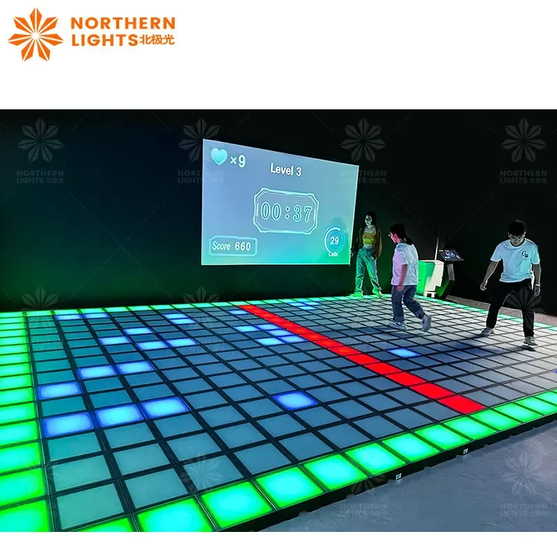 Supershow Active game dance floor led pressure sensitive interactive led dance floor for theme park game room