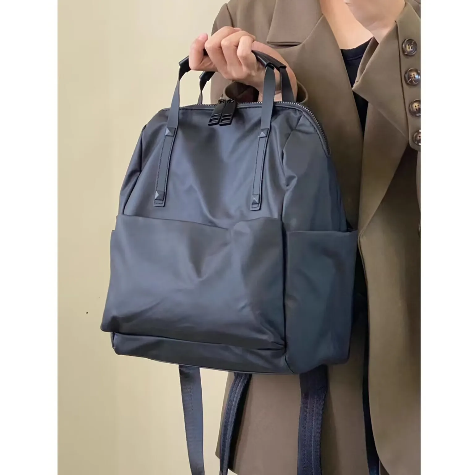 

New Women's Waterproof Nylon Laptop Backpack, Large Capacity Business Commuter Backpack, Elegant Casual Travel Shoulder Bag