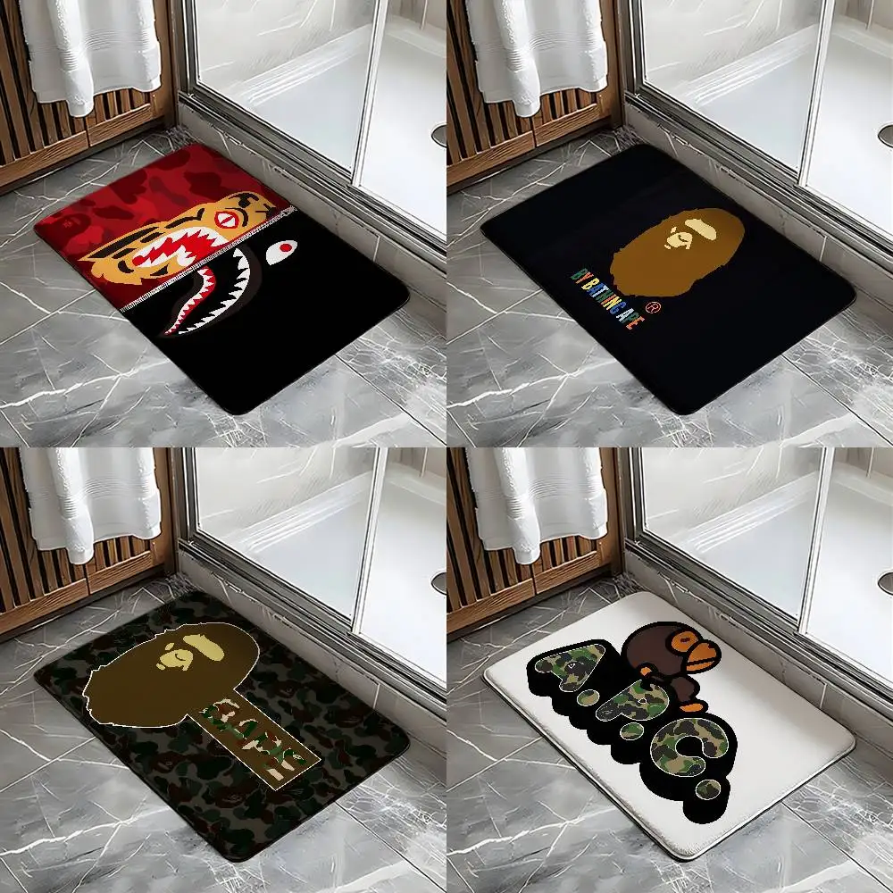 Tapete de Entrada A-D-BapeS-W, Decorações Festivas, Carpete Antiderrapante para Banheiro, Tapete de Entrada