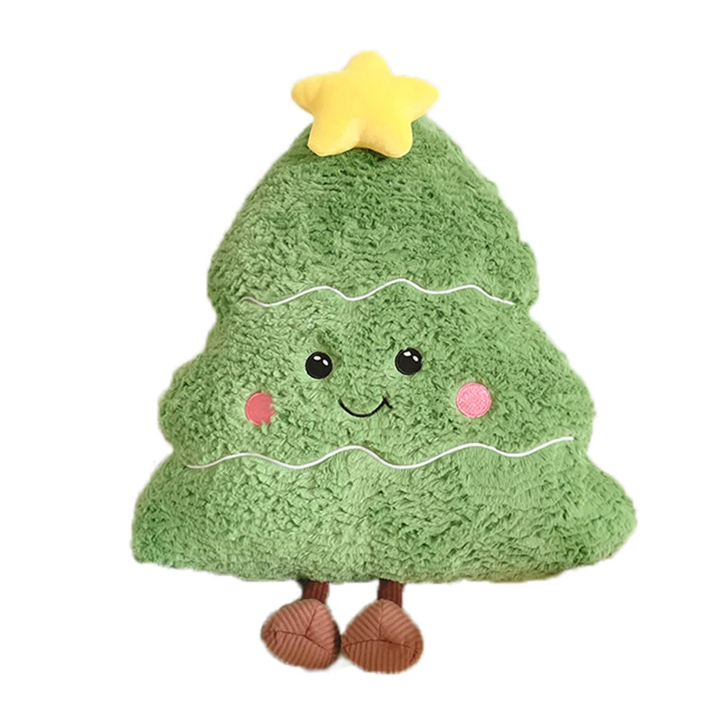 Almohadas de peluche de árbol de Navidad de dibujos animados, cojines, juguetes de peluche, juguetes para niños, decoraciones navideñas, regalos para niñas