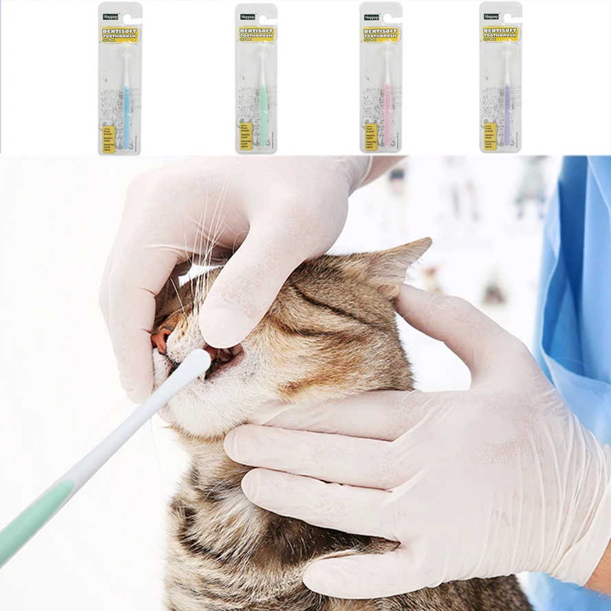 

Soft Tooth Brush Small-Head Oral Cleaning Pet Toothbrush Remove Bad Breath Cat Dog Oral Care Mouth Clean Cat Accessories