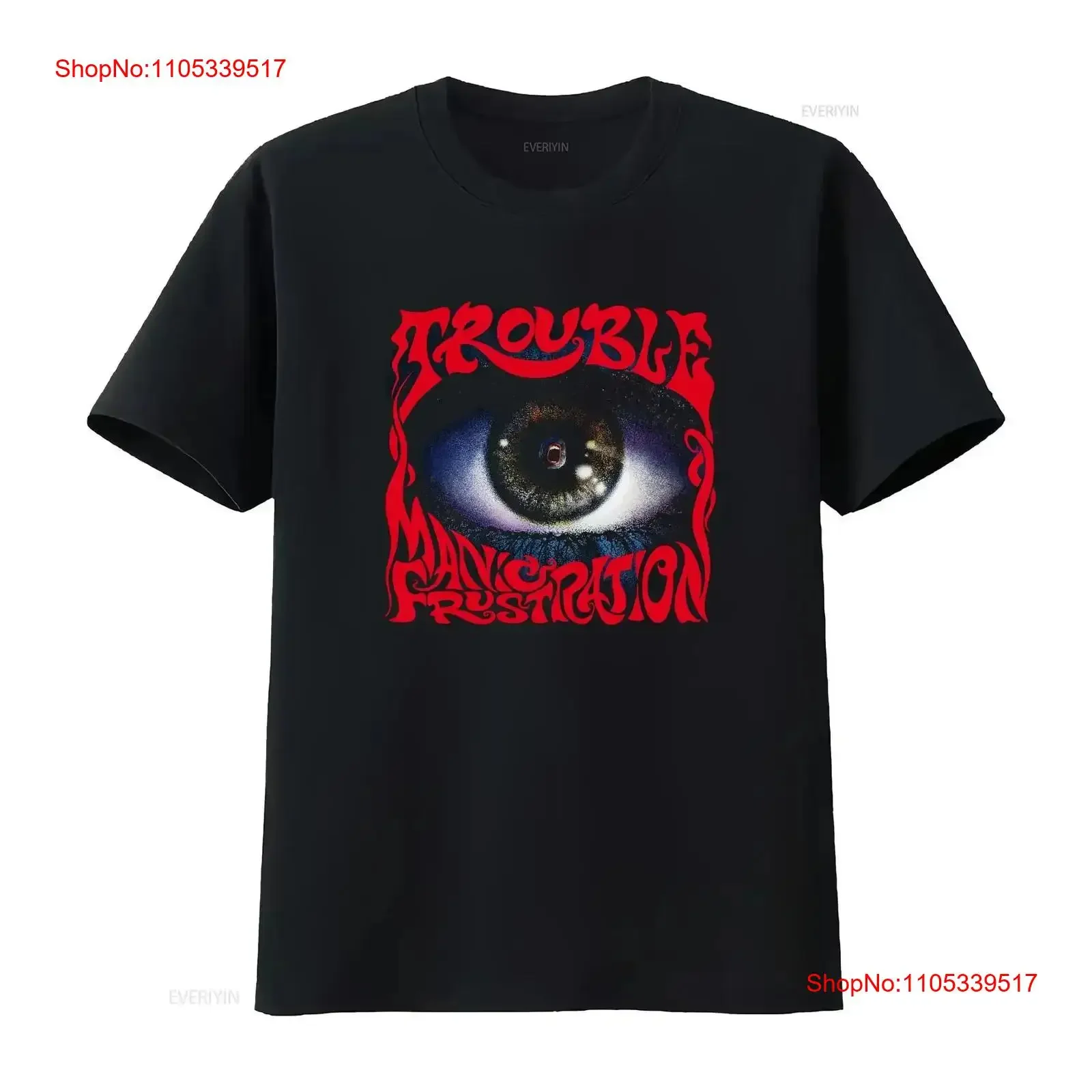 Trouble T shirt Manic Frustration back print vintage Washed Versatile Soft Casual designer clothes homme Breathable Stylish
