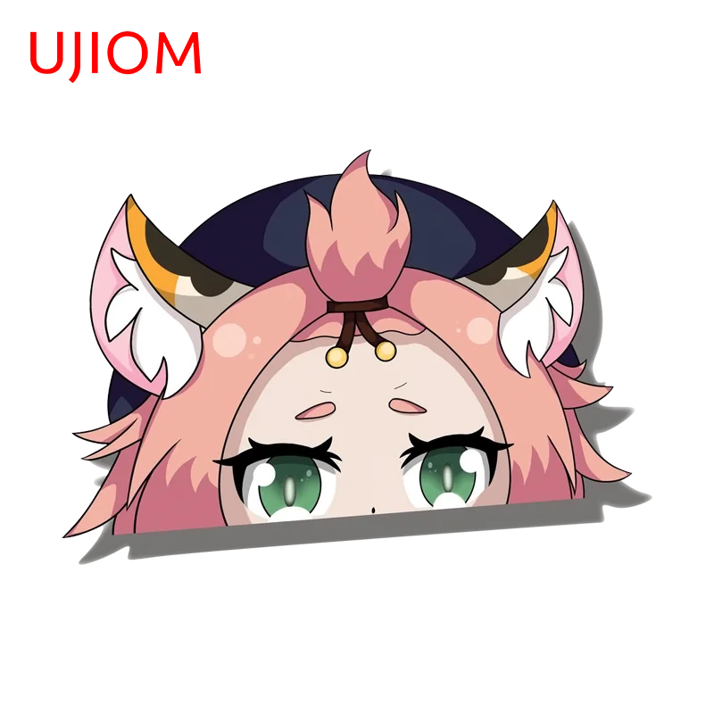 

UJIOM Genshin Impact Peeking Diona Wall Sticker Lovely Eye Catching Customizable Decal Suitable For Murals Decor Accessories