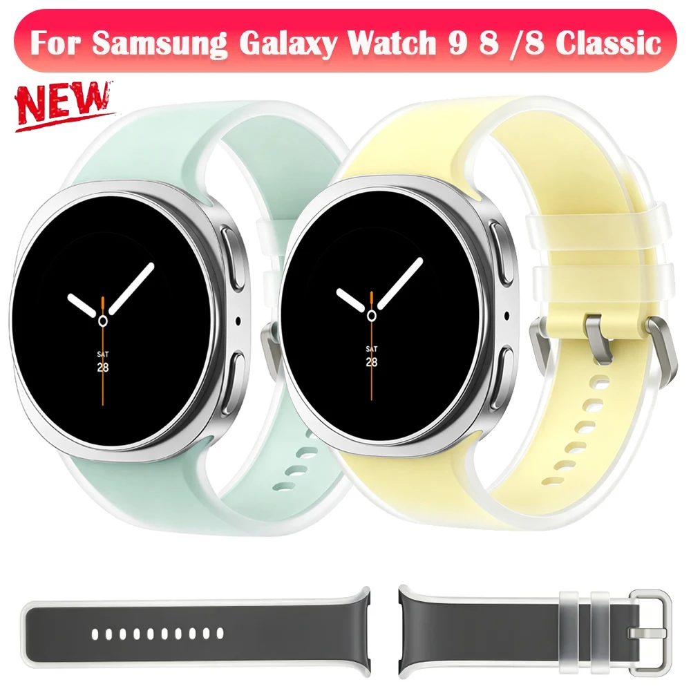 Transparent Silicone Jelly Strap for Samsung Galaxy Watch 9 8 40mm 44mm Breathable Bracelet for Galaxy Watch 8 Classic 46mm Belt