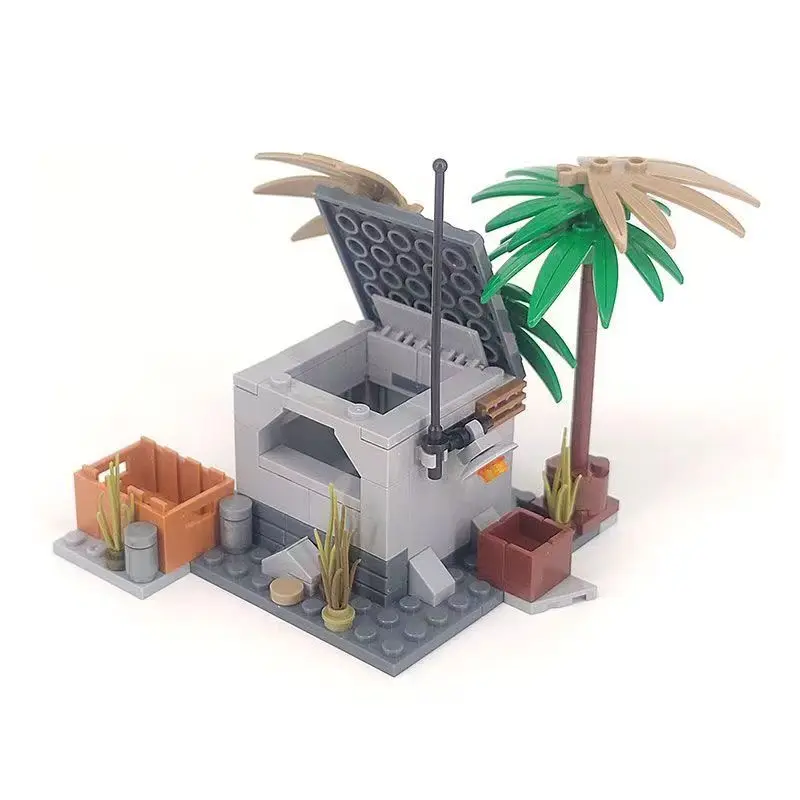 WW2 Esercito tedesco Fortezza Bunker Difesa da parete Base militare Blocchi di costruzione Compatibilità mini Figura Torre Scena Mattoni Giocattolo