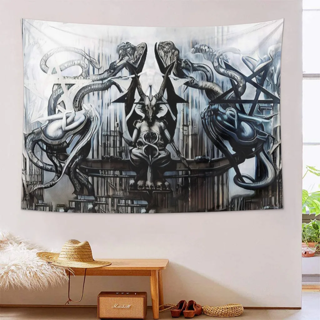 

Necronomicon HR Giger Tapestry Home And Decoration Wall Art Tapestries Room Decors