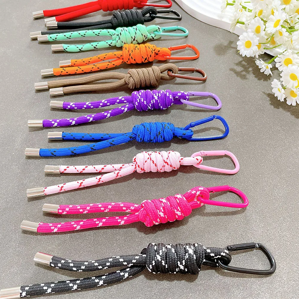 Woven Rope Keychain Bag Hanging Trinket Pendant Mobile Phone Straps Anti-Lost Braided Rope Key Rings Car Key Holder Gifts