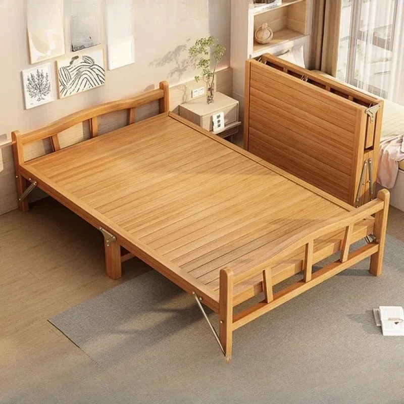 

Bamboo bed folding cold single double simple children's multi-function solid wood office lunch break