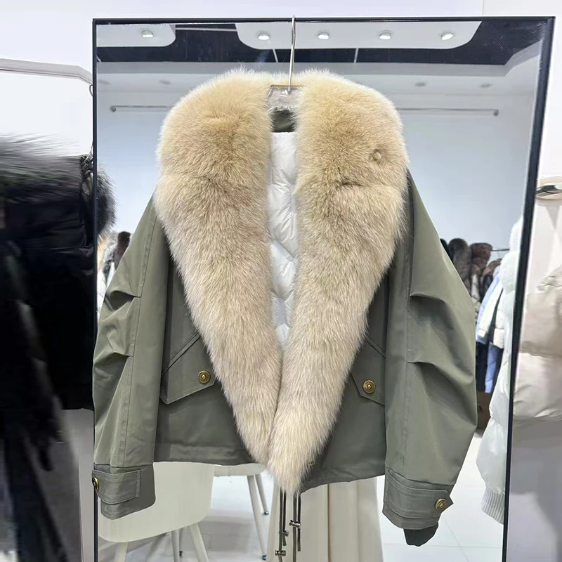 معطف فرو أنيق بياقة من الفرو للنساء من Jaet معطف فرو كاجوال أوروبي Sle للتنقل والرياح طويل Sve اللون #3