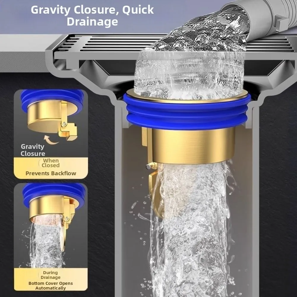 Brass Floor Drain Core Anti-insect Quick Draining Drainage Plug Anti-backflow Universal Fit Water Stop Valve Sink