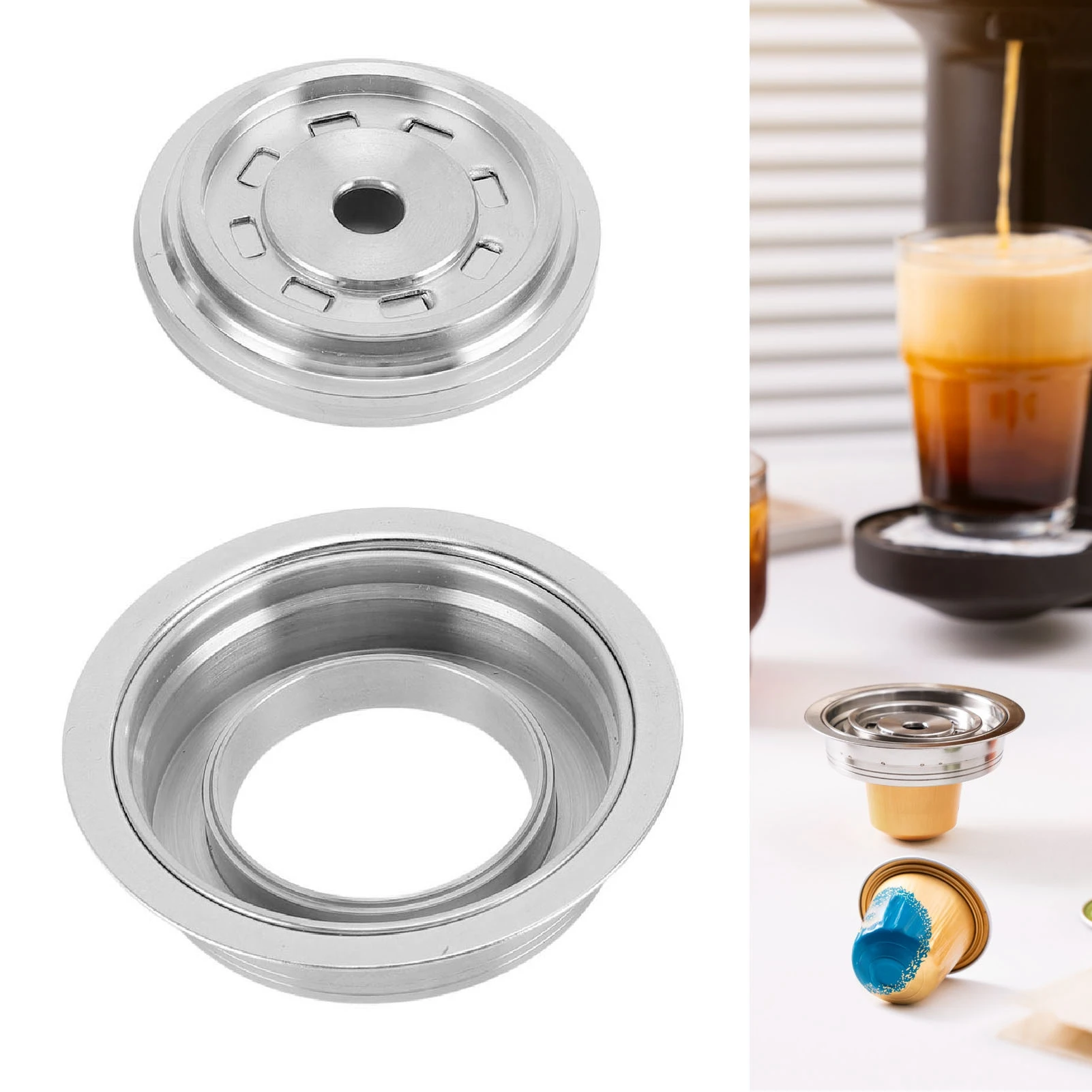 Coffee Capsule Adapter Easy To Clean Coffee Capsule Converter Stainless Steel Portable Long Service Life for Coffee Machine