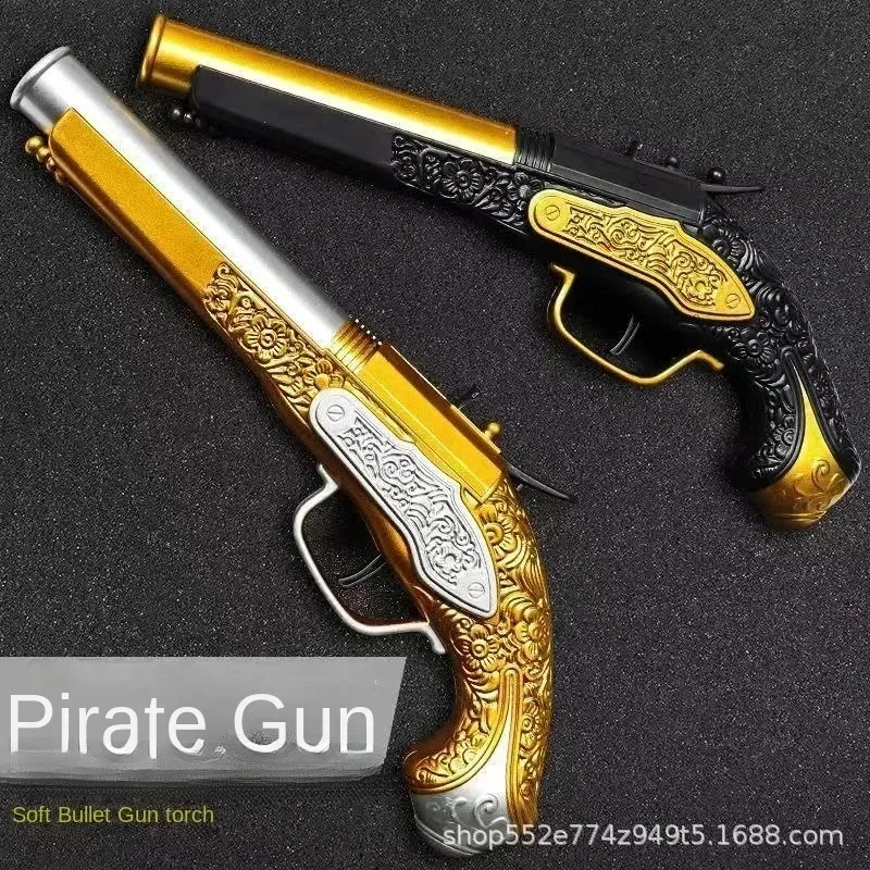 2024 Newest Gold Revolver Winchester Soft Double Gun Emulates Caribbean Pirate Gun EVA Children's Toy Pistol Gifts