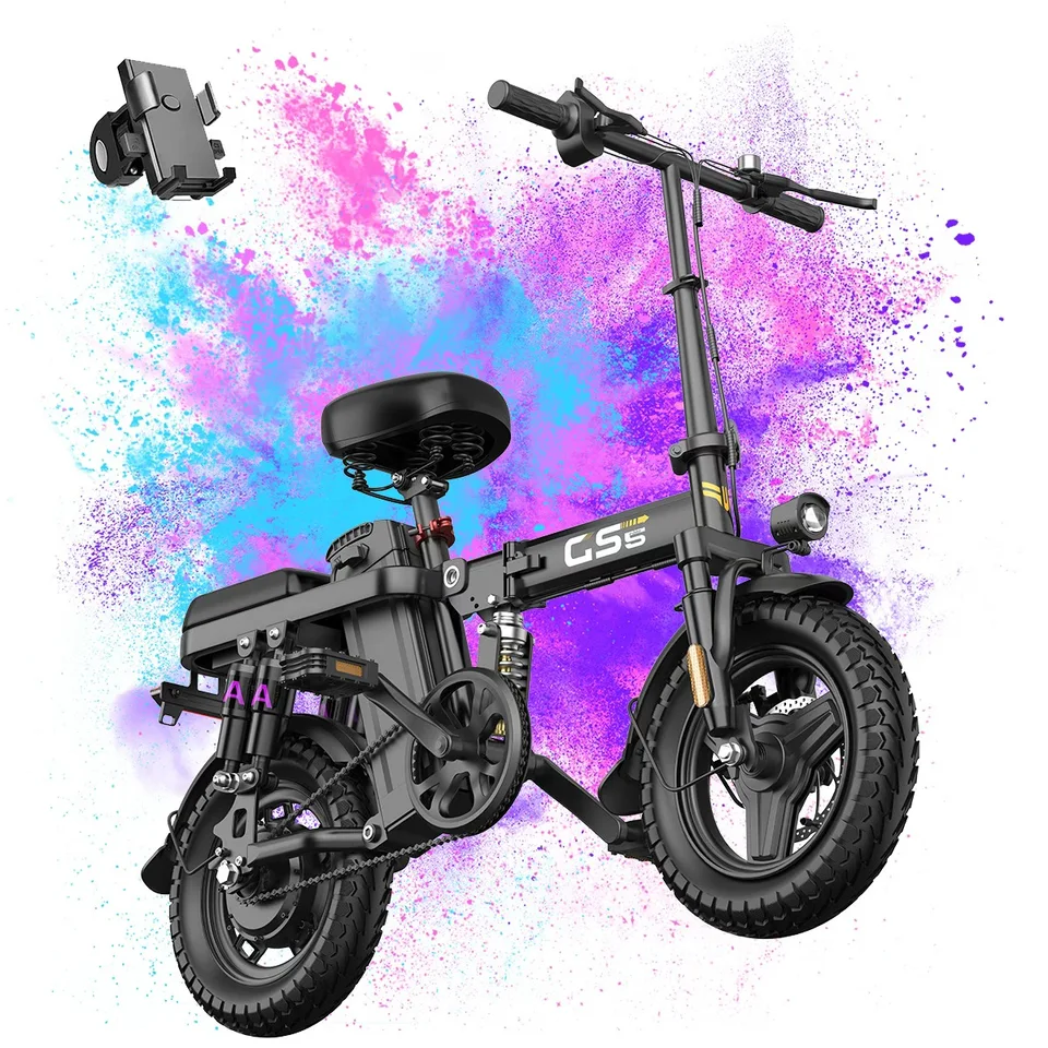 Uplee GS5 500W 48V 15AH Electric Bicycles Ebike E-Bike For Adults, 3-Riding Modes, 14" Foldable Ebike, With Charger And Battery, MAX Speed 19.9 MPH, Dual Disc Brakes, Durable And Lightweight Frame, All-Terrain Foldable Ebike image 6