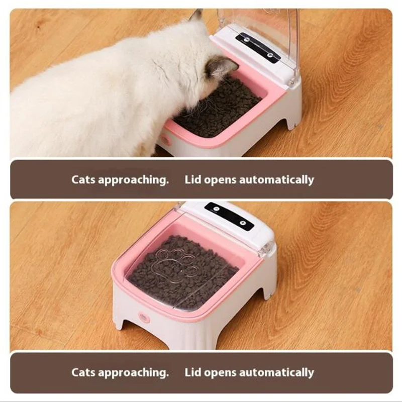Dispenser per crocchette per gatti Alimentatore automatico per animali domestici intelligente Ciotola per cani Alimenti secchi e bagnati Fornitori di alimentazione temporizzati Piatti per cuccioli wireless con sensore