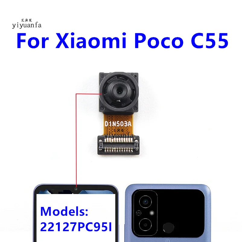 For Xiaomi Poco C55 Back Backside Selfie Facing View Small Rear Camera Module Flex Frontal Replacement Spare Parts 22127PC95I