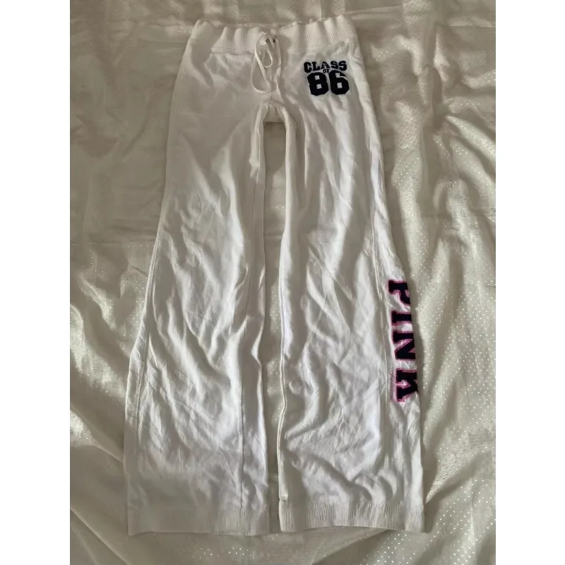 

2026Y2K Retro Harajuku American Trendy Letter Embroidered Straight Pants High Street Goth Fashion High Waist Casual Sports Pants