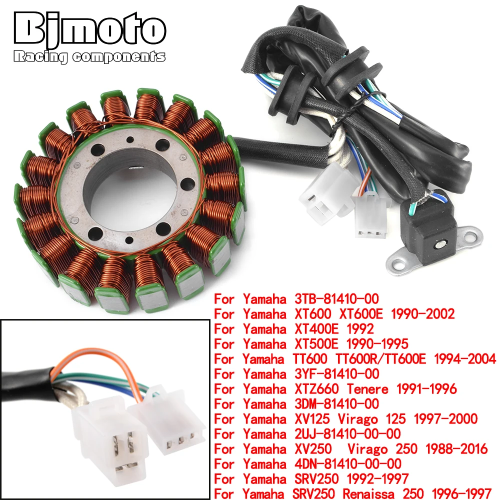 

Motorcycle Stator Coil For Yamaha 3DM-81410-00 XV 125 Virago 125 2UJ-81410-00-00 XV 250 Virago 250 1988-2016 XV250 XV-250