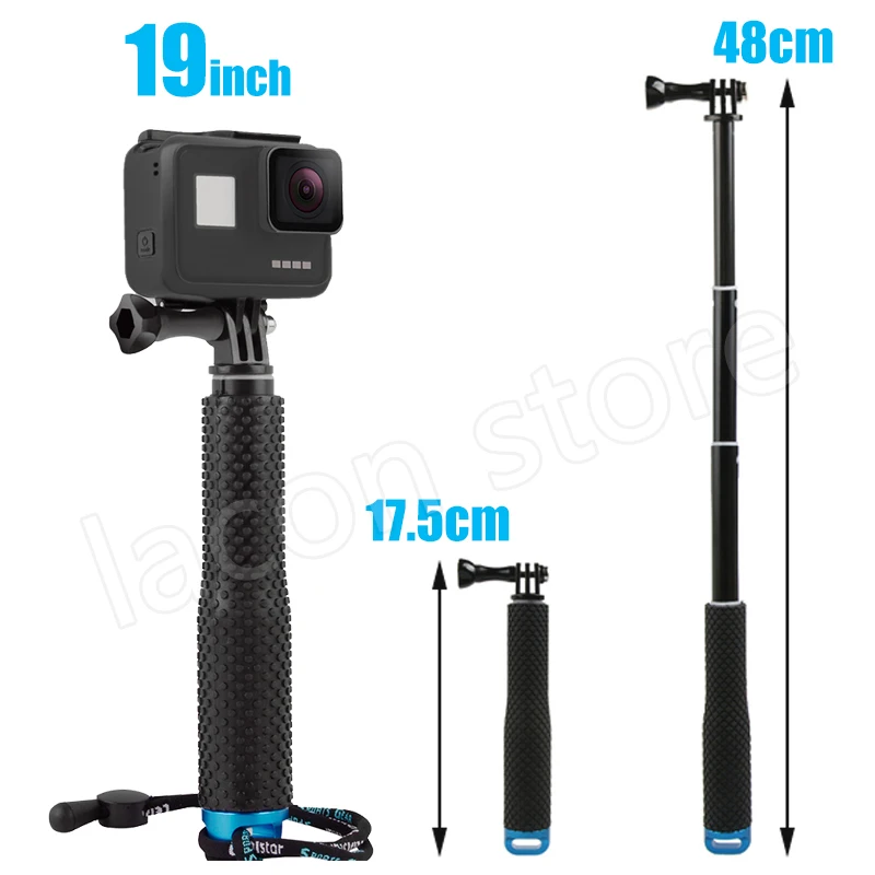 19 Inch Selfie Stick Diving Monopod for GoPro Hero 6 5 7 8 9 10 Black Tripod Session Action Camera Selfie Stick for Go Pro 2023