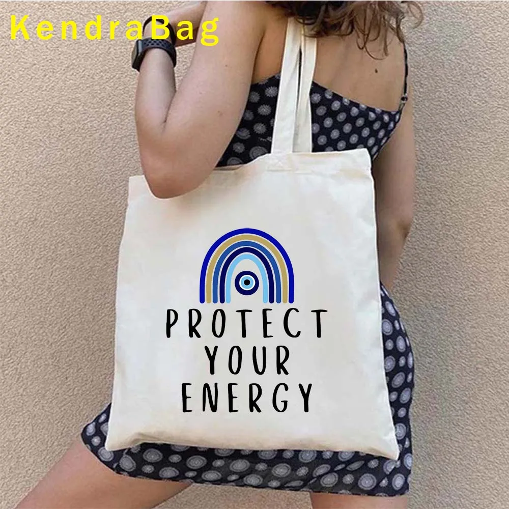 Turkish Nazar GREECE Blue Evil Eye Amulet Protection Greek Mandala Cute Gifts Canvas Shopping Totes Bag Shoulder Cotton Handbags