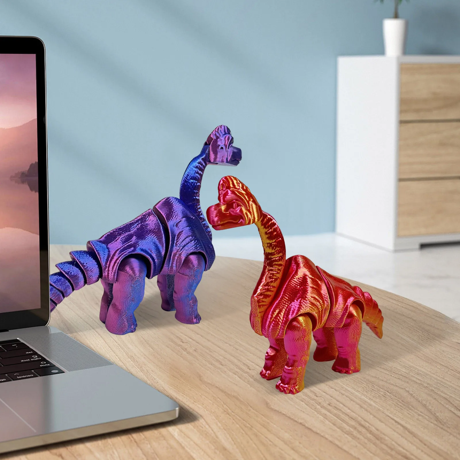 3d Printed Model Brachiosaurus Flexible Dinosaur Statue Animals With Movable Joints Home Decor Interesting Toys For Autism/Adhd