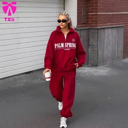 2024 autumn and winter new women's two-piece loose and fashionable women's zipper long sleeved sweatshirt long pants set