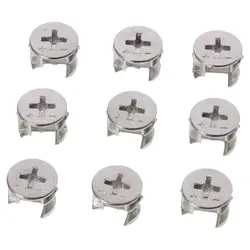 20PCS Zinc Cam Lock Nut Durable Sliver 14.6*11.5 mm Thread Assortment Kit Connectors Fittings Furniture