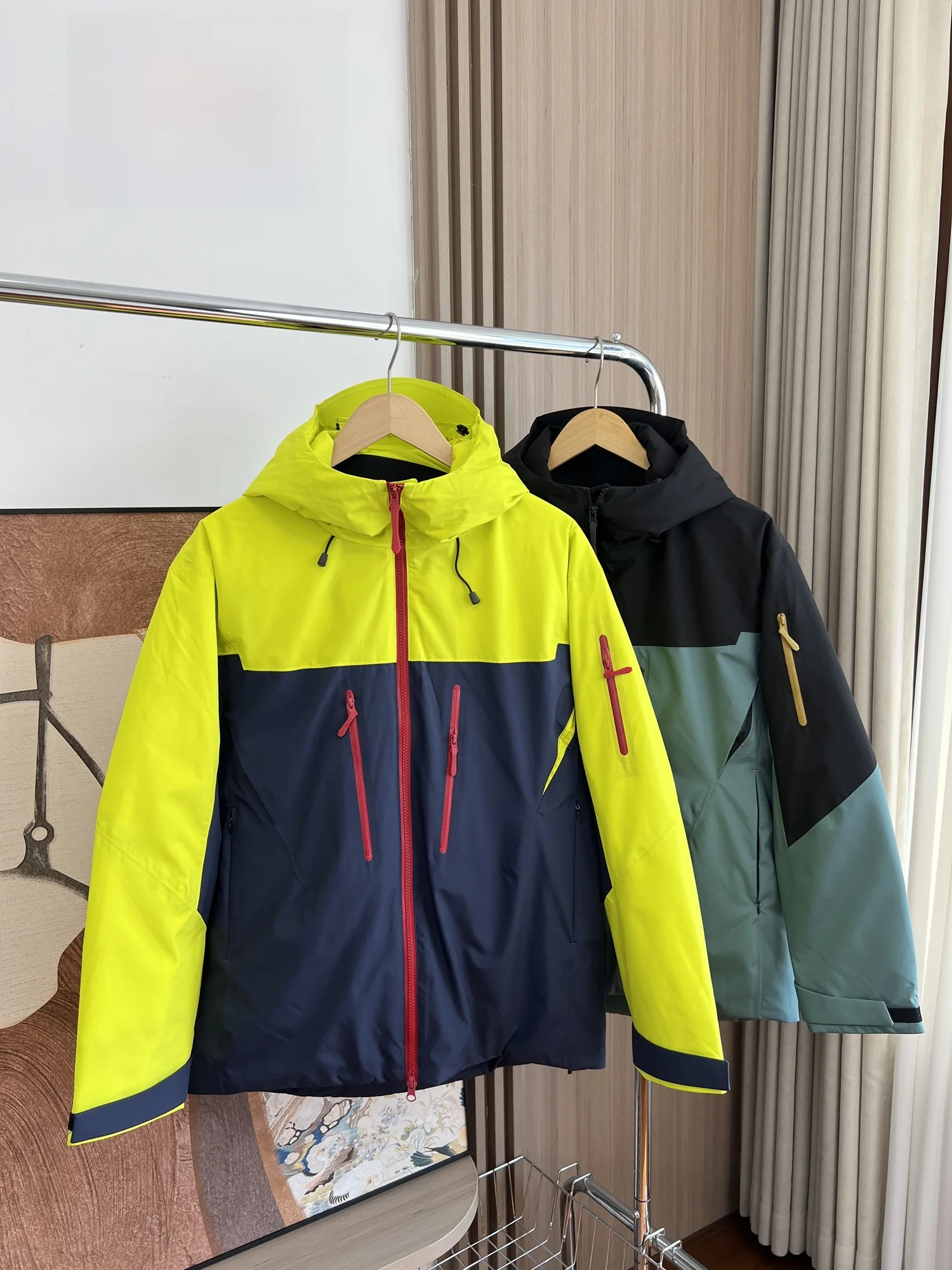 

ex Hooded down Jaet Color Blo Design Outdoor Winter Warm Windproof Youth Faion Regular Fit Long Sve Zipper Closure