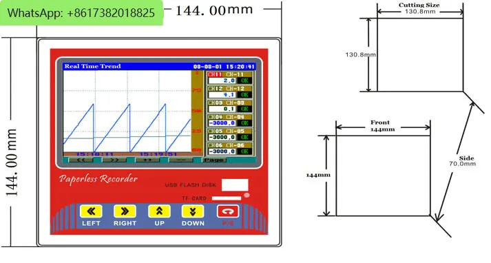 KH3000G usb disposable temperature 12 channels Input 4-20ma digital paperless recorder temperature data logger with USB