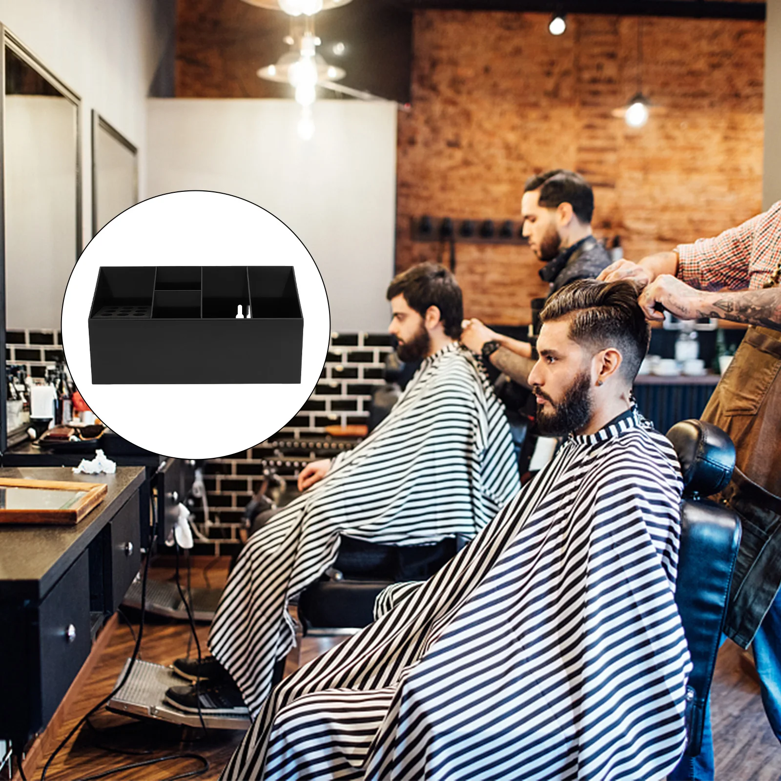 

1 шт., держатель для ножниц, ящик для хранения парикмахерских инструментов, компактный прочный органайзер из АБС-пластика для парикмахерской, держатель для расчески для ножниц