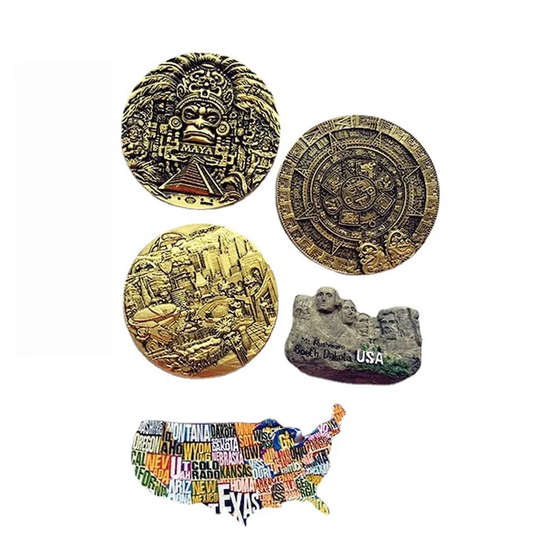 American Flag Map South America Maya Refrigerator Magnet 3D Fridge Magnets Sticker Travel Souvenir Kitchen Home Gifts Decoration