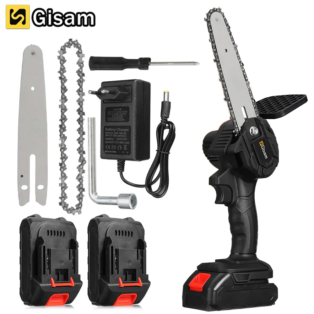 

6 Inch Cordless Electric Saw Chainsaw Rechargeable Garden Tree Woodworking Power Tool with Replace Chain for Makita 18V Battery