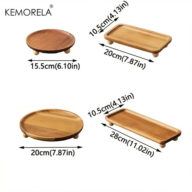 صينية مطبخ عتيقة - حامل بقاعدة أنيق من الخشب الصلب، محمول للإفطار، تقديم الحفلات، منظم البار المنزلي وغرفة الطعام #6