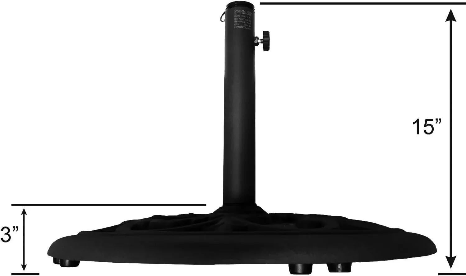 30 Pound Black Powder Coated Cast Iron Umbrella Stand